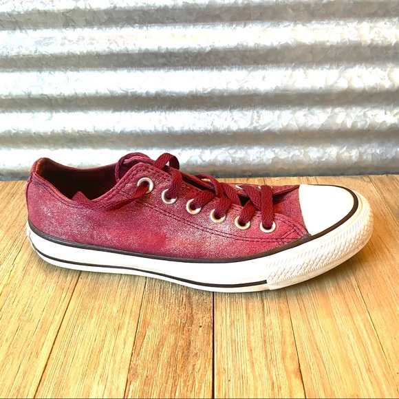red metallic converse